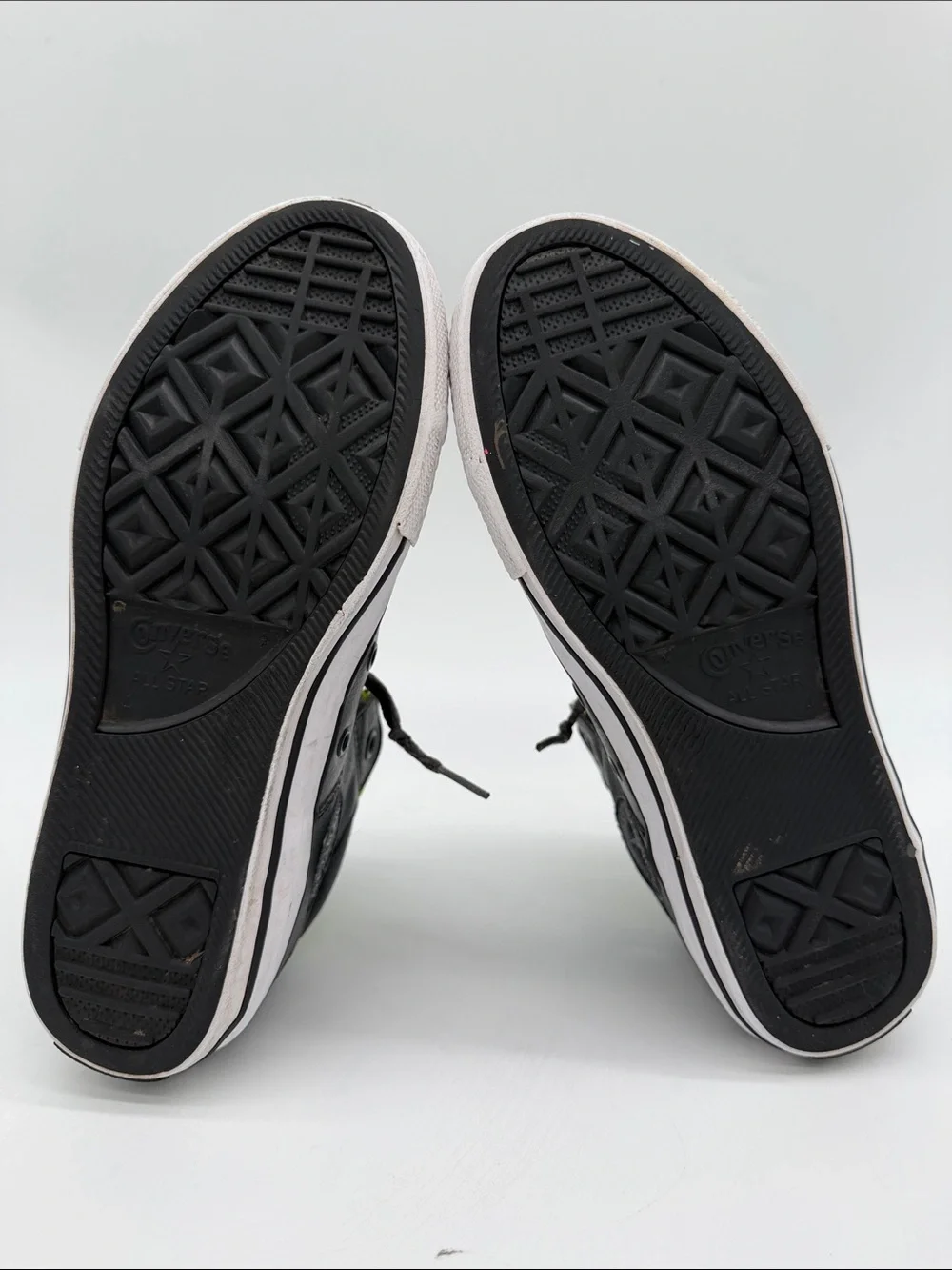 Converse Chuck Taylor All Star Youth Sz 4 Static Mid Sneaker Gray Black Leather